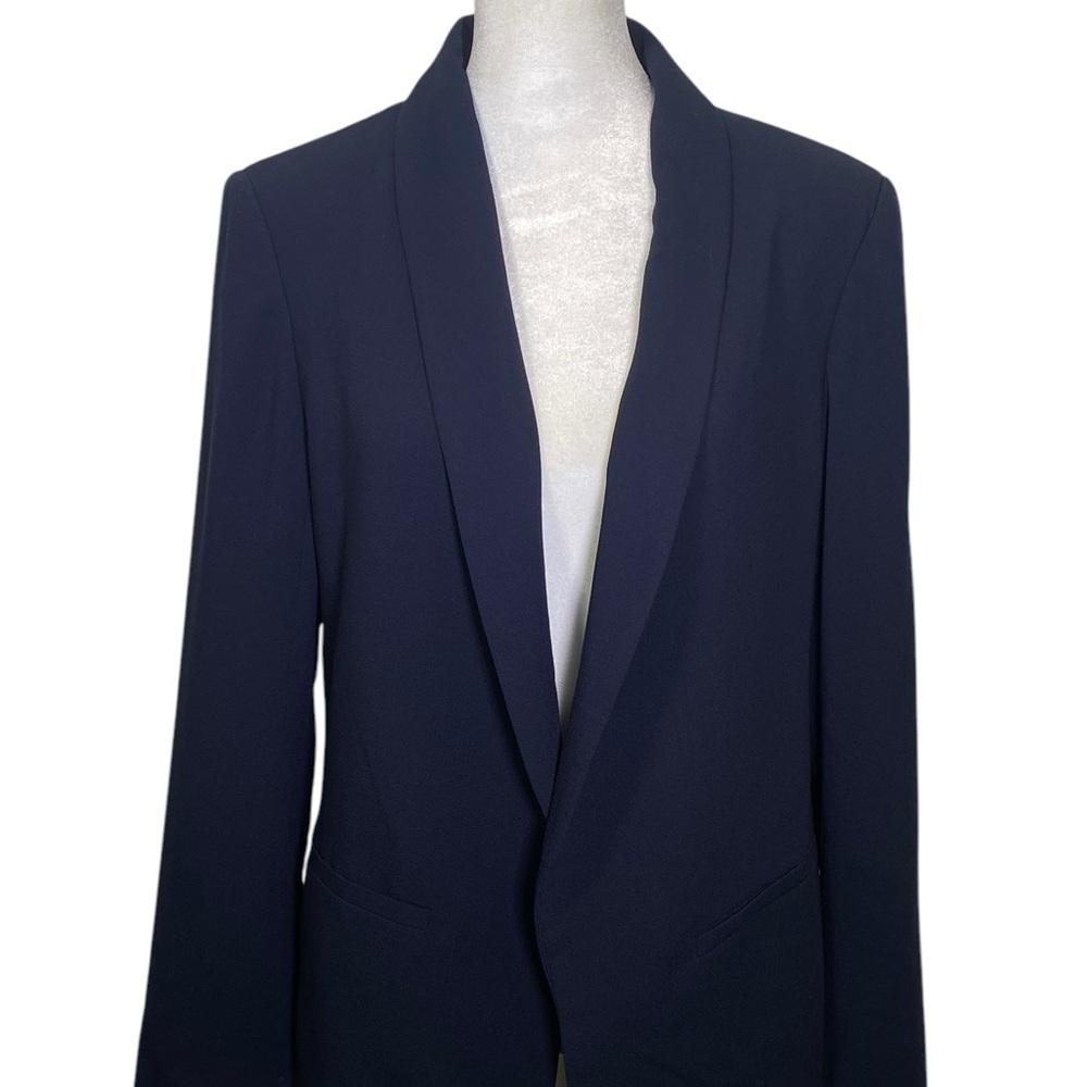 LILA ROSE Women's size Medium Navy blue lined open front blazer